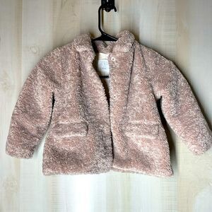 ZARA‎ baby light pink mauve sherpa coat, 3-4 years